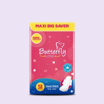 Butterfly Long Maxi Big Saver Sanitary Pads Long – 12 Pcs