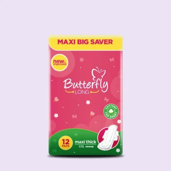 Butterfly Long Maxi Big Saver Sanitary Pads Extra Long – 12 Pcs