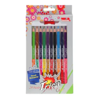 BAHADUR – TRICA – 24 Bicolour Pencils – Medium – Half n Half