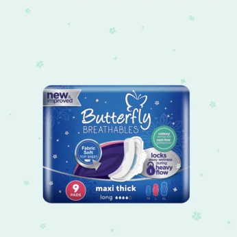 Butterfly – Breathables Maxi Thick Sanitary Pads Long