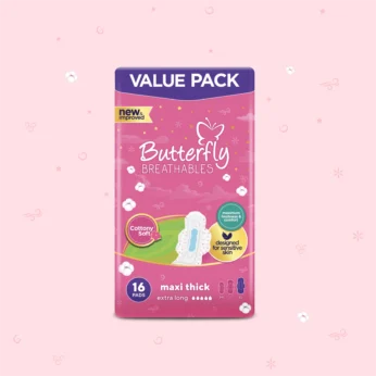 Butterfly – Breathables Maxi Thick Cottony Sanitary Pads – Extra Long